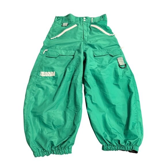 Jibskin Baggy Green Ski Snowboard Pants Size Large - Picture 1 of 4